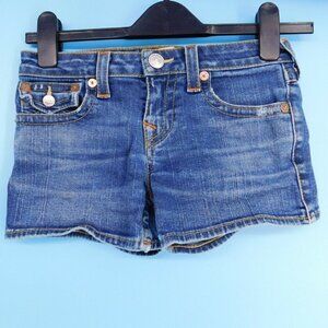 True Religion Jean Shorts Girls Size 14 Dolly Blue Denim